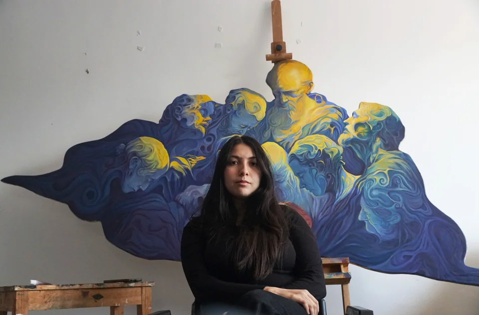 Yasmine El Harizi dans son atelier